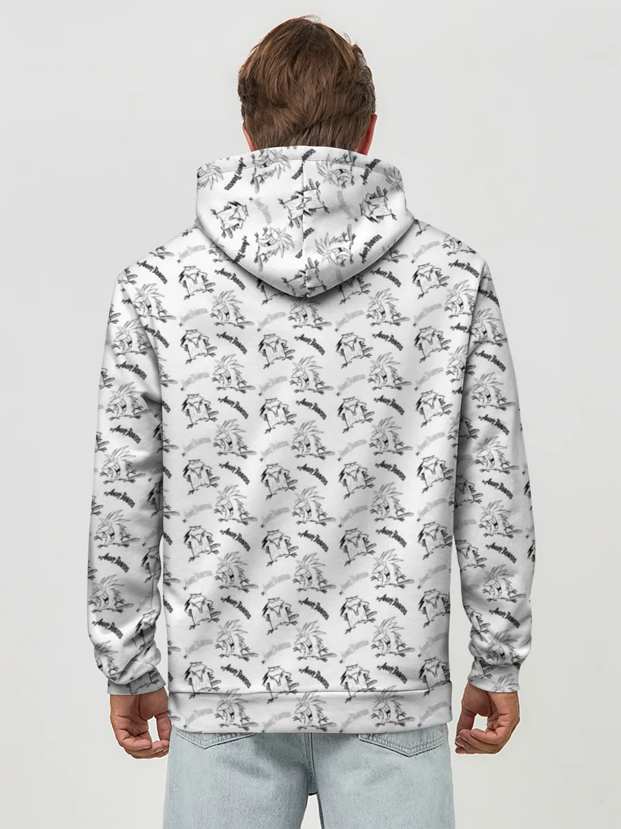 Худи мужской база хлопок / Крутые бобры паттерн