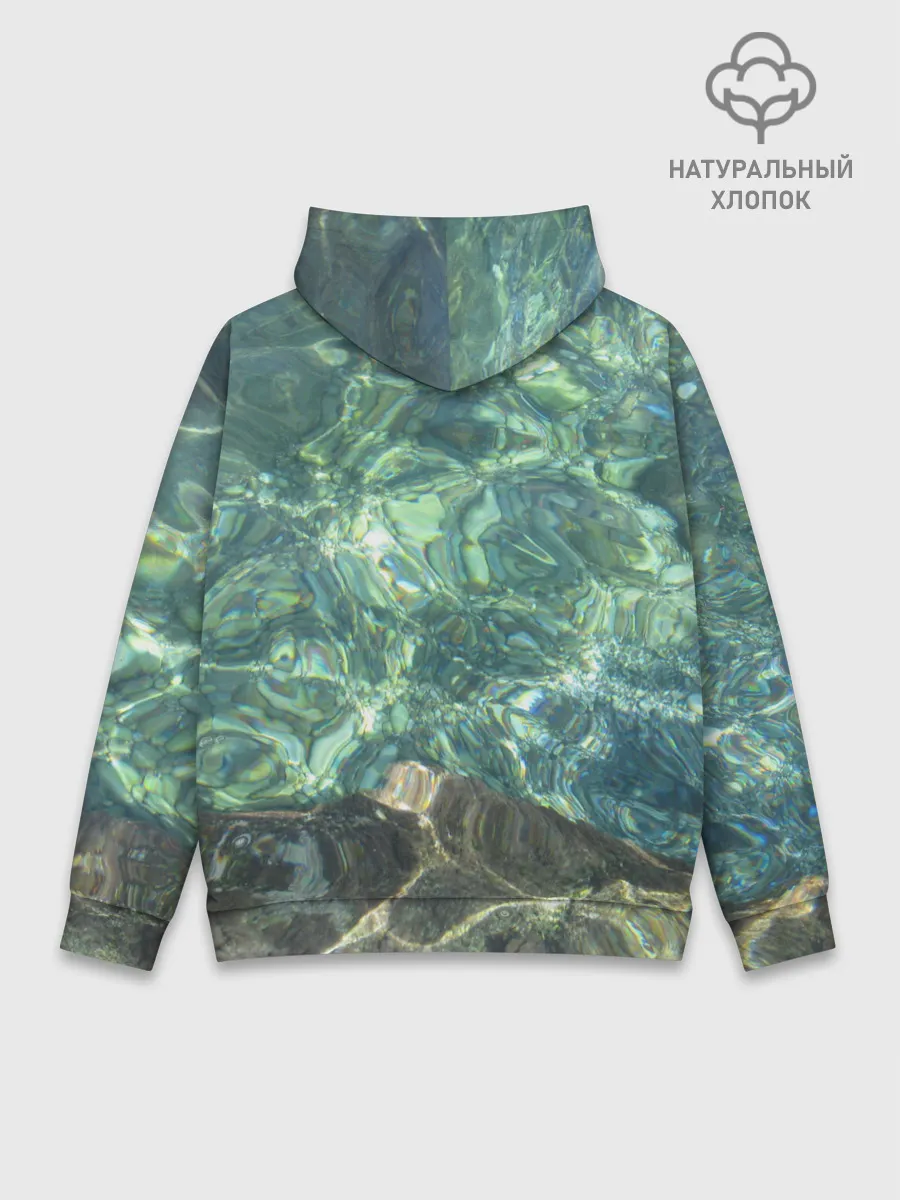 Худи мужской база хлопок / Морская вода с камнями