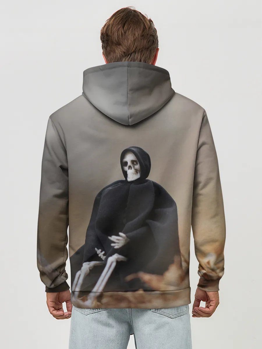 Худи мужской база хлопок / Сидячий Скелет