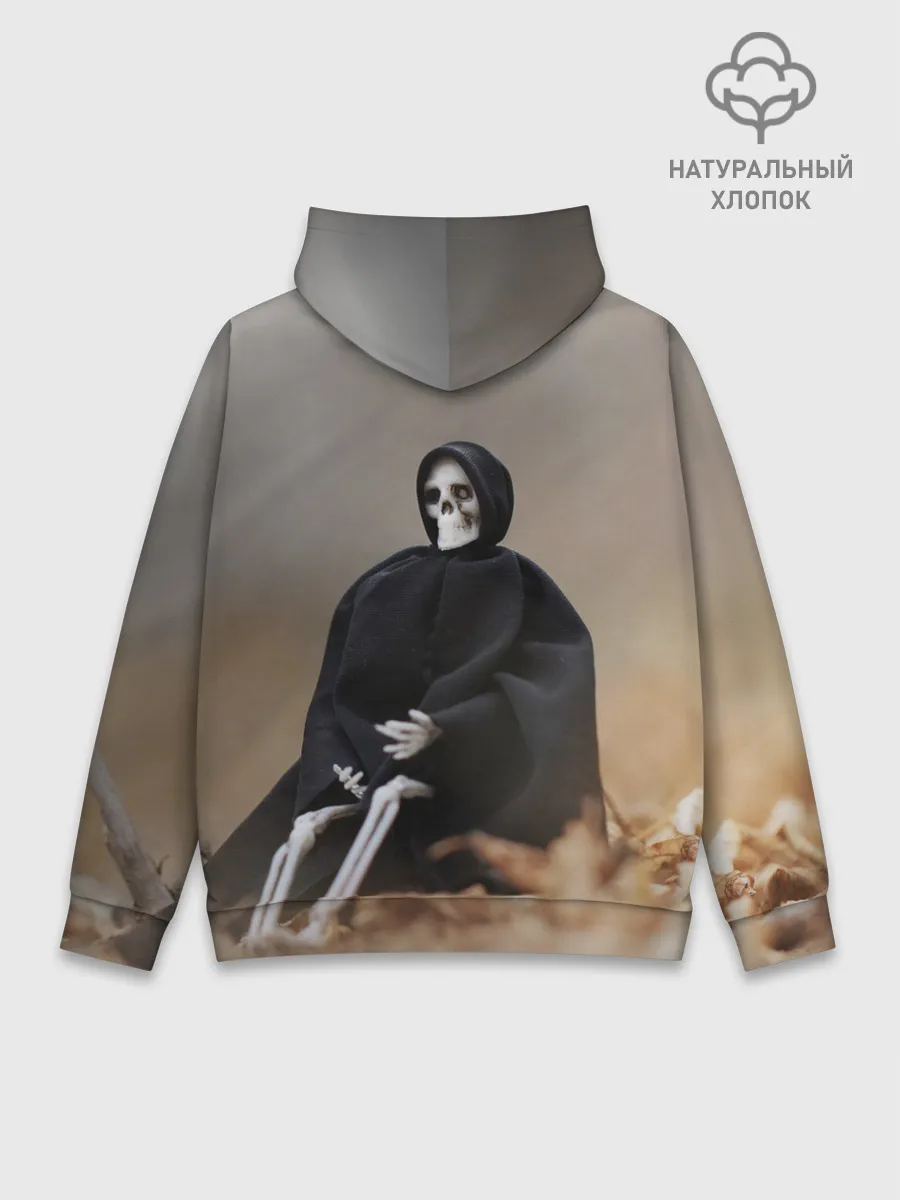 Худи мужской база хлопок / Сидячий Скелет