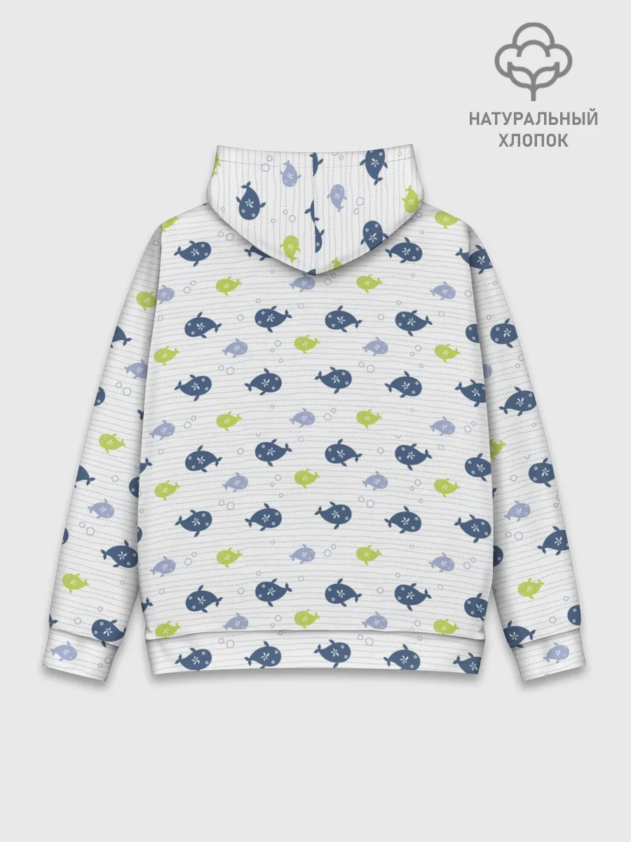 Худи мужской база хлопок / Рыбы