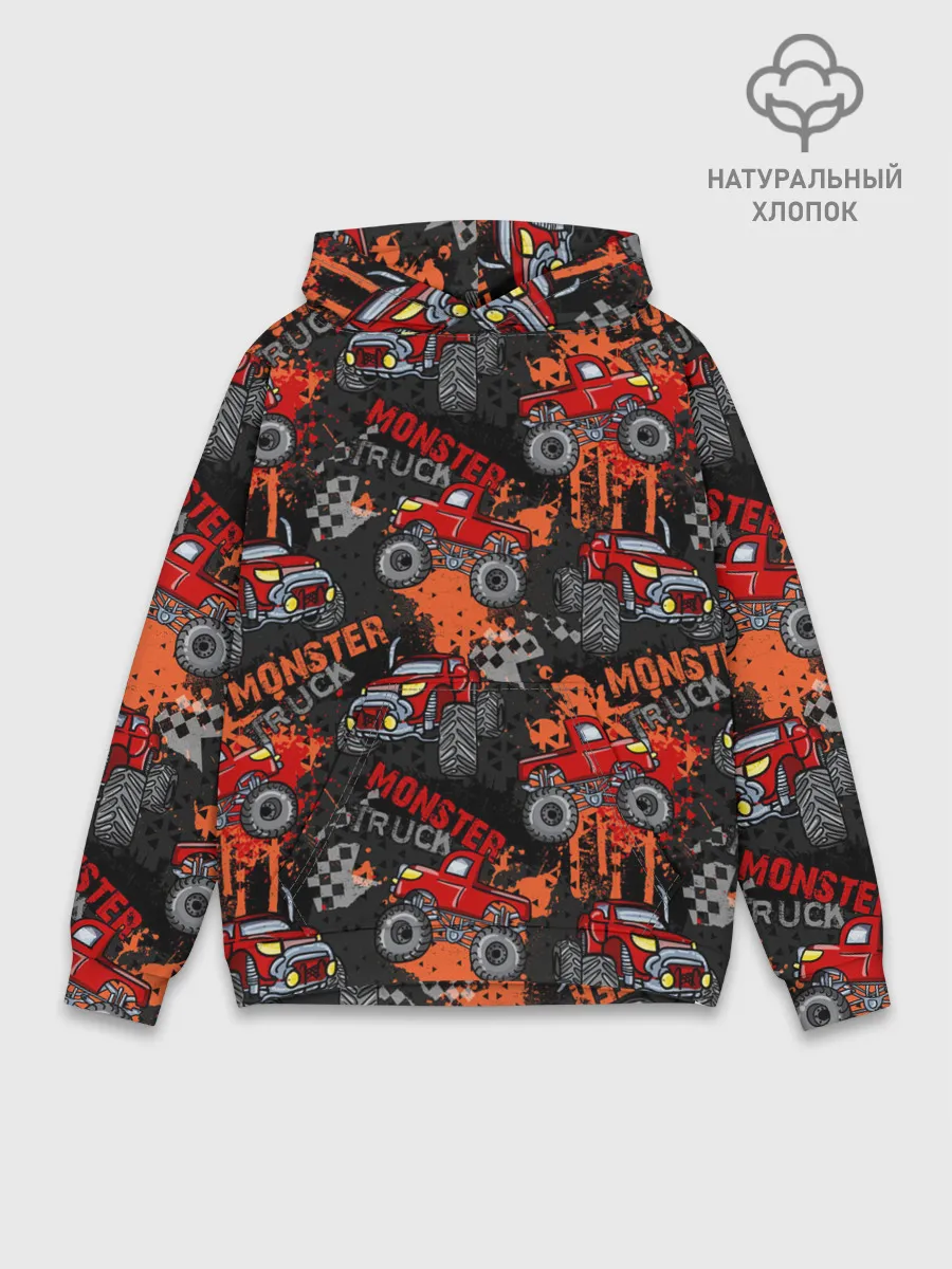 Худи мужской база хлопок / MONSTER TRUCK RED