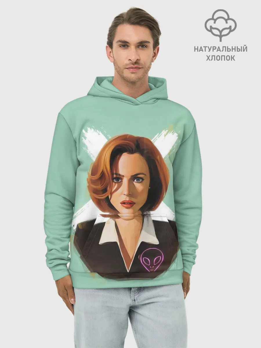 Худи мужской база хлопок / Дана Скалли