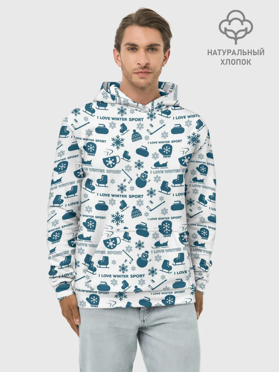 Худи мужской база хлопок / Зимние виды спорта
