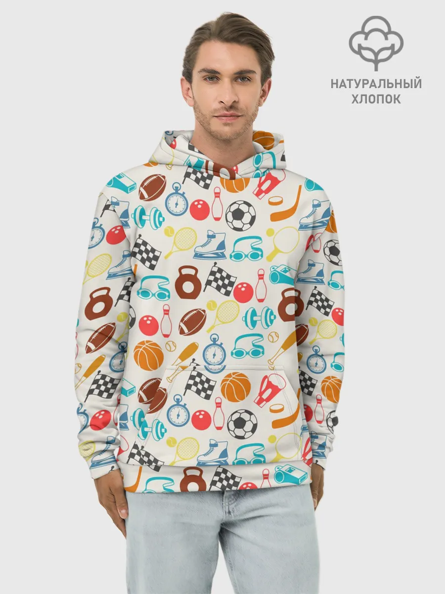 Худи мужской база хлопок / Спорт