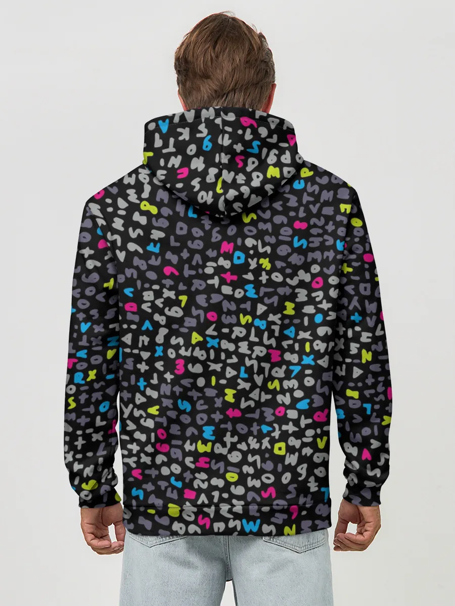 Худи мужской база хлопок / Символы на черном