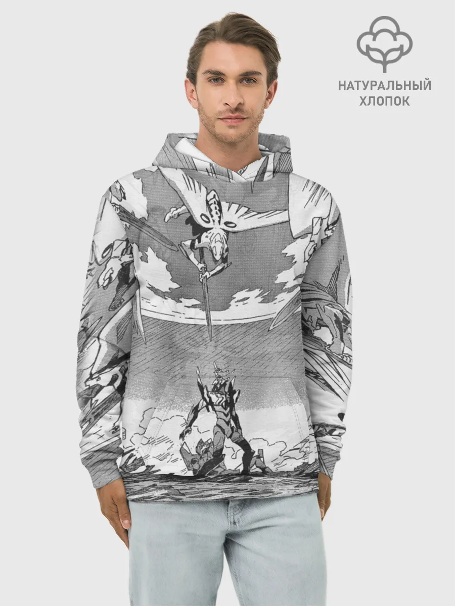 Худи мужской база хлопок / Eves battle with the angel