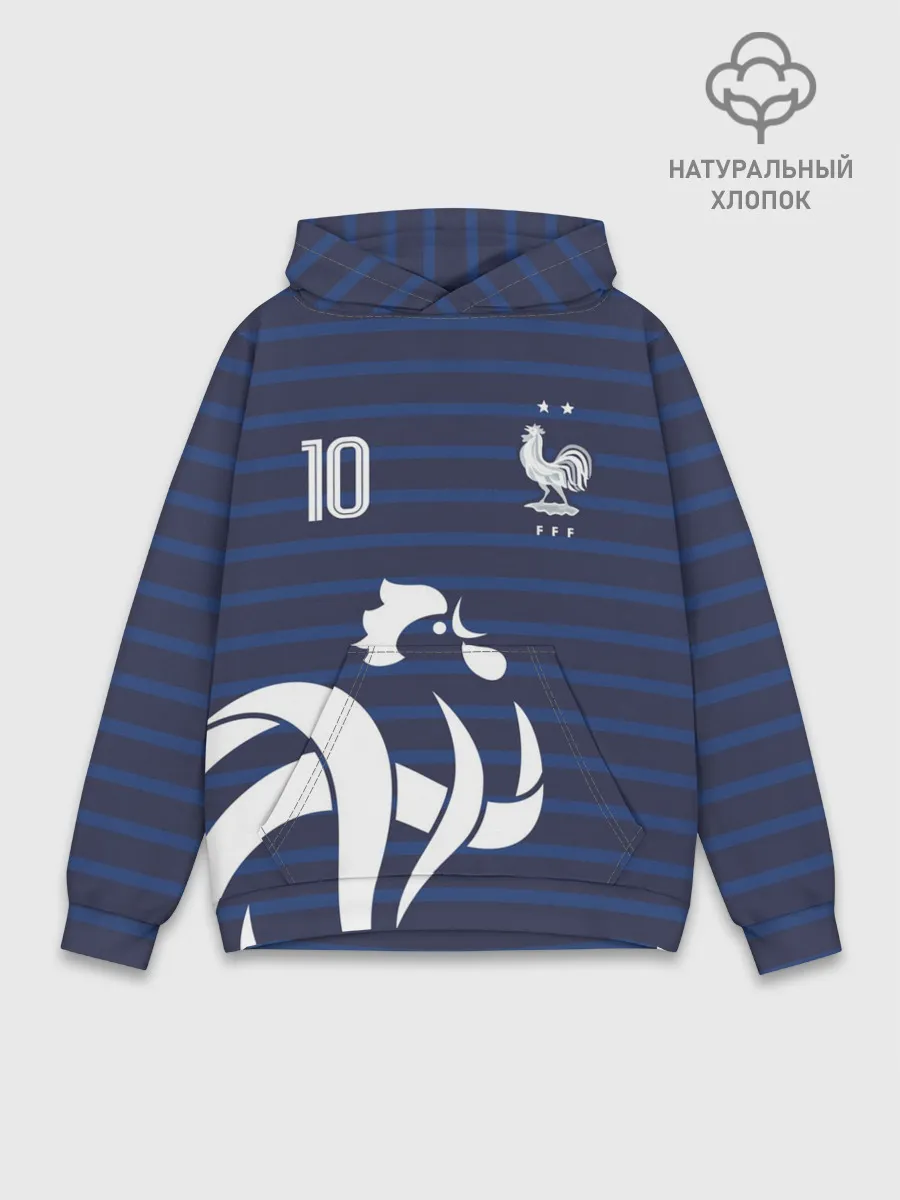 Худи мужской база хлопок / Мбаппе в стиле формы Франции