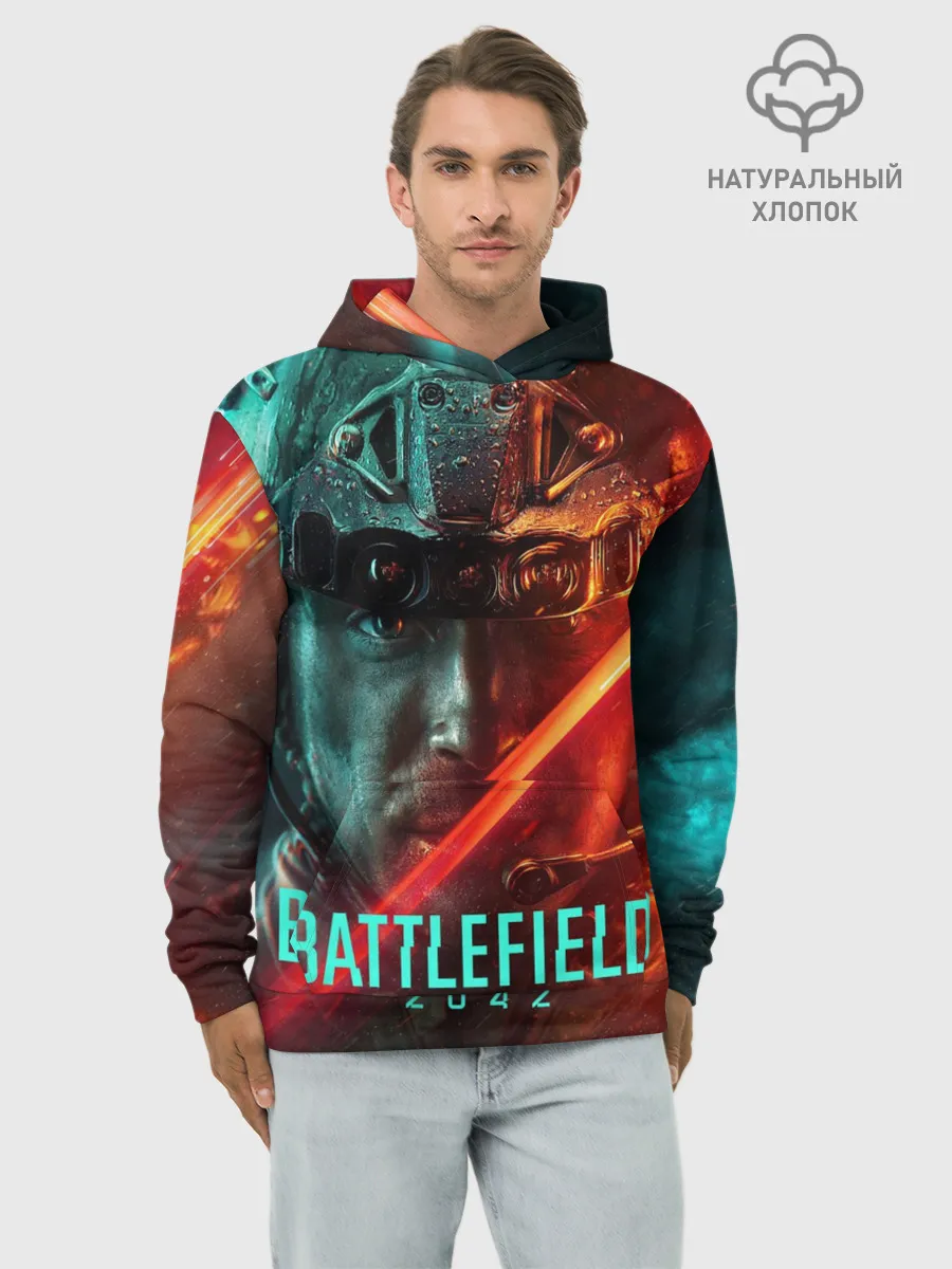 Худи мужской база хлопок / Battlefield 2042 Soldier face