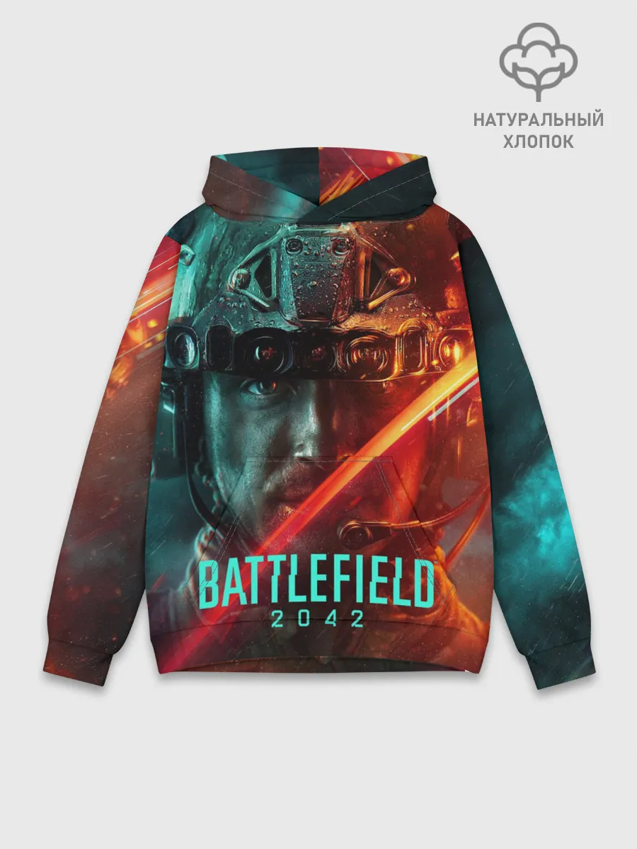 Худи мужской база хлопок / Battlefield 2042 Soldier face