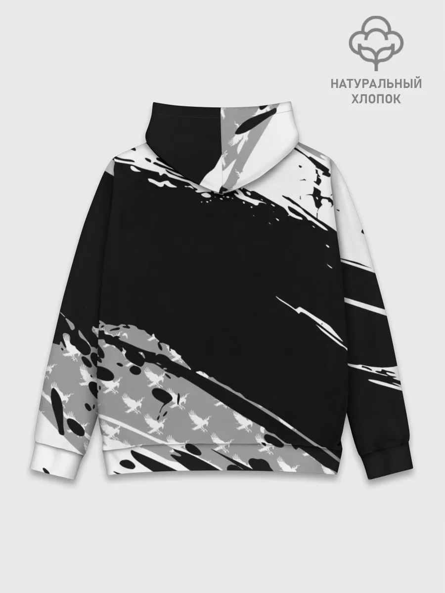 Худи мужской база хлопок / Haikyuu!! Ворон иероглиф
