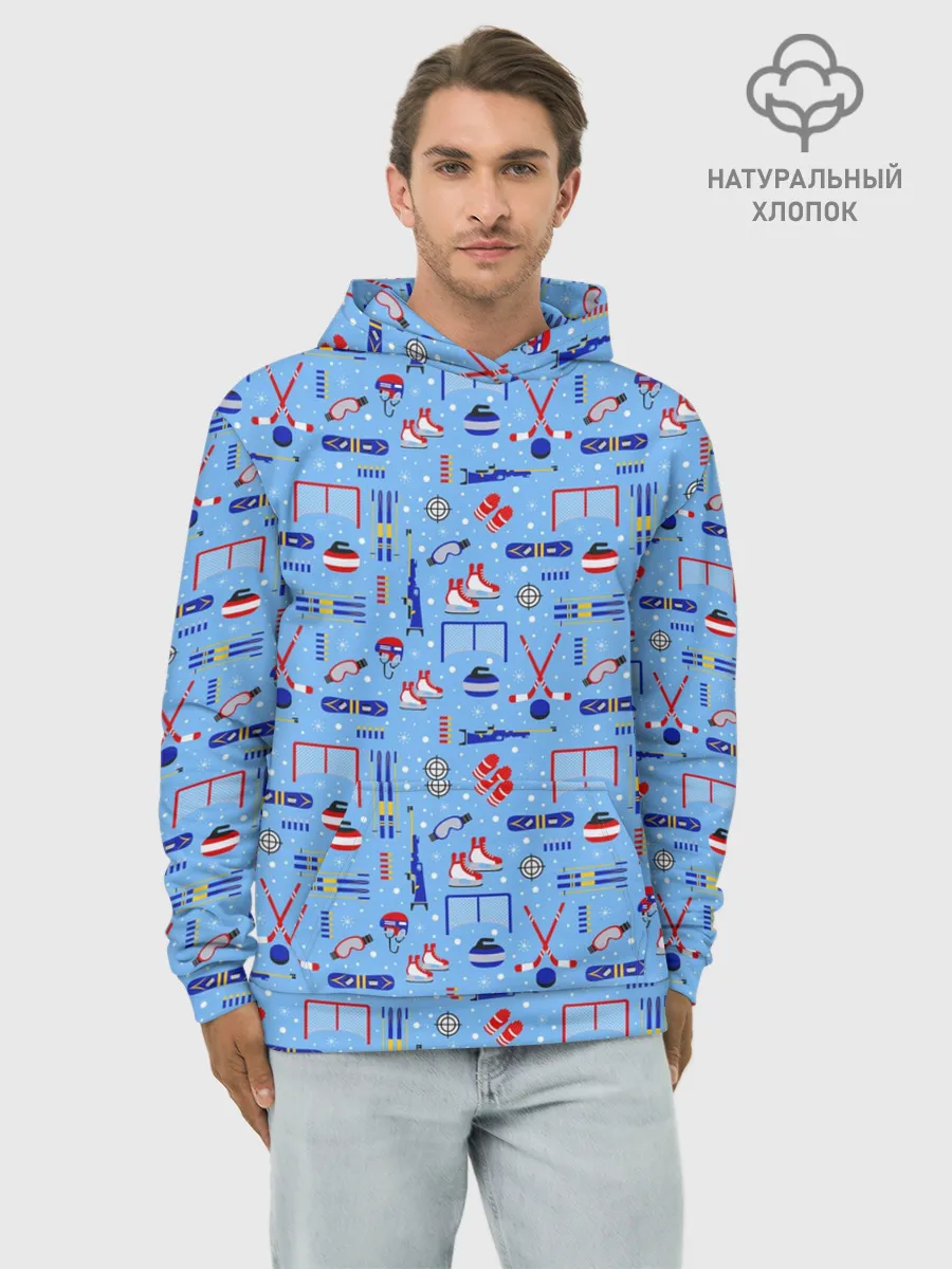 Худи мужской база хлопок / Зимние виды спорта
