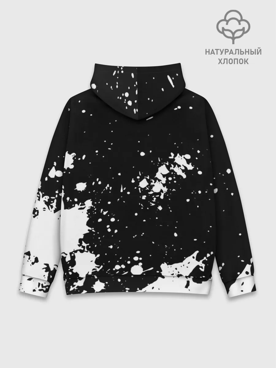 Худи мужской база хлопок / Fly High Haikyu!! черно - белый