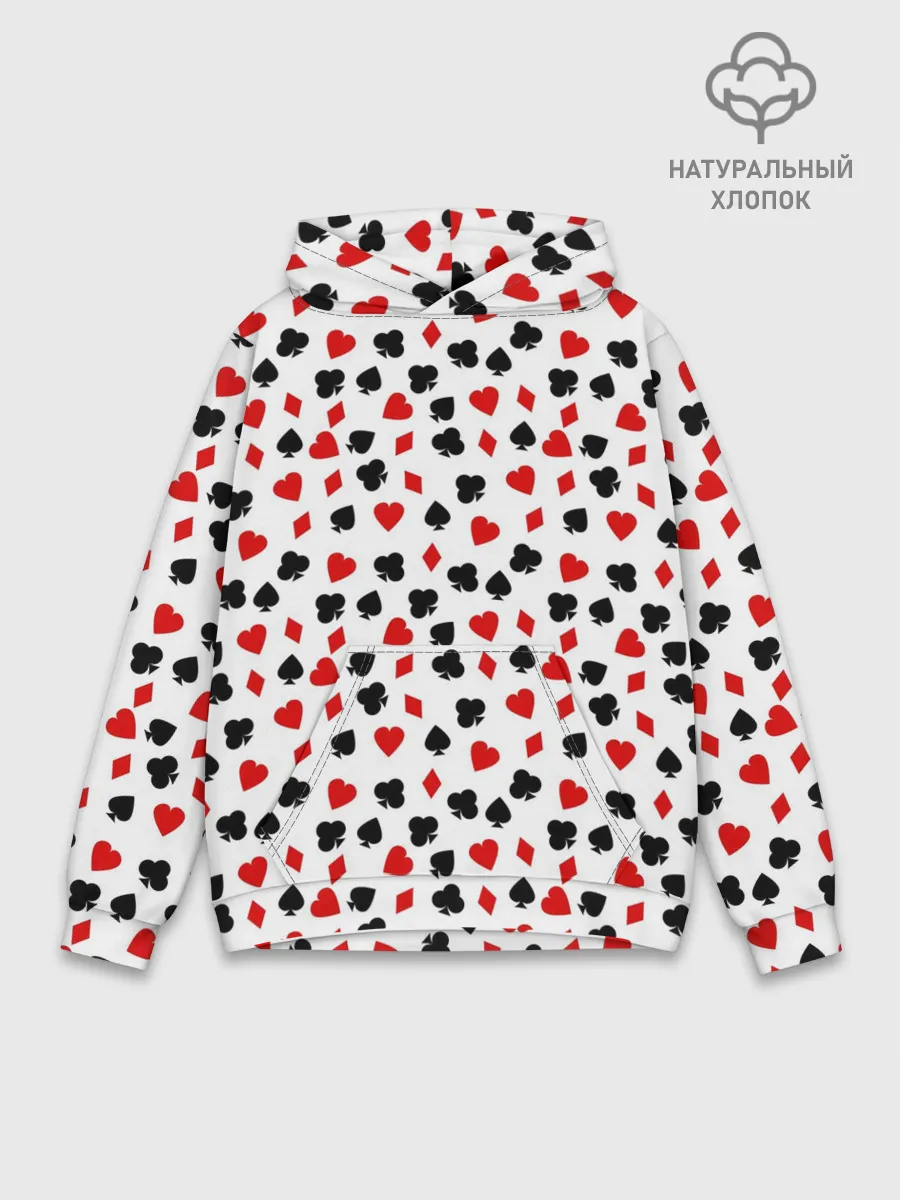 Худи мужской база хлопок / Карточные Масти