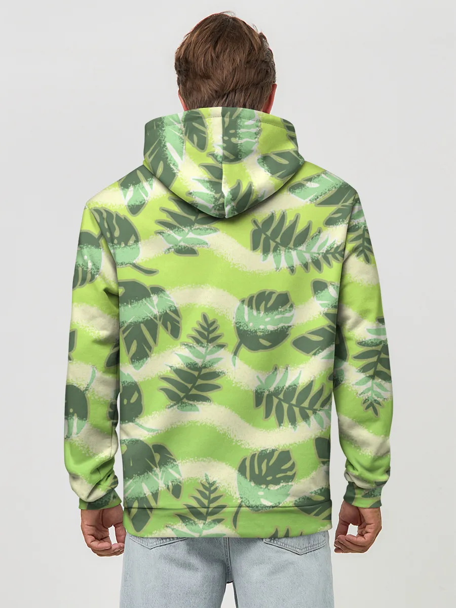 Худи мужской база хлопок / Тропический фон