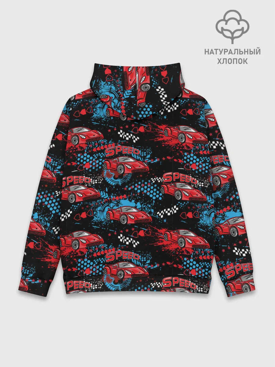 Худи мужской база хлопок / Гоночная машинка