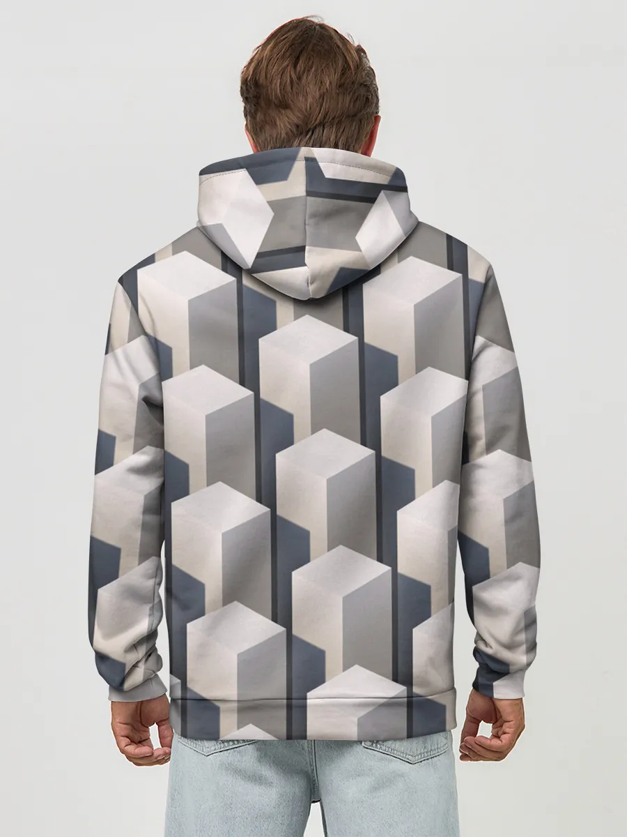 Худи мужской база хлопок / ГрафиЧеские Кубы