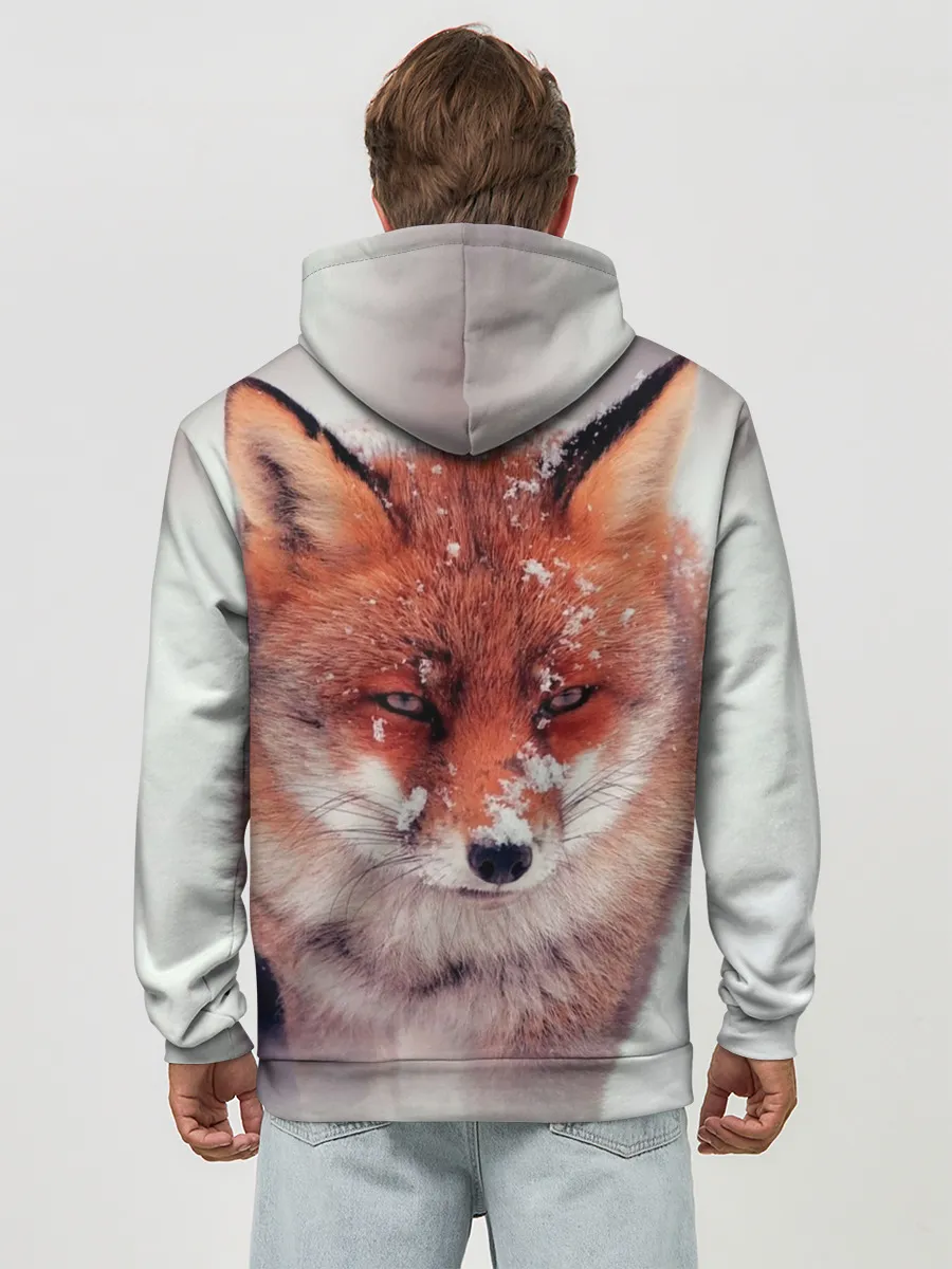 Худи мужской база хлопок / Лисица и снег
