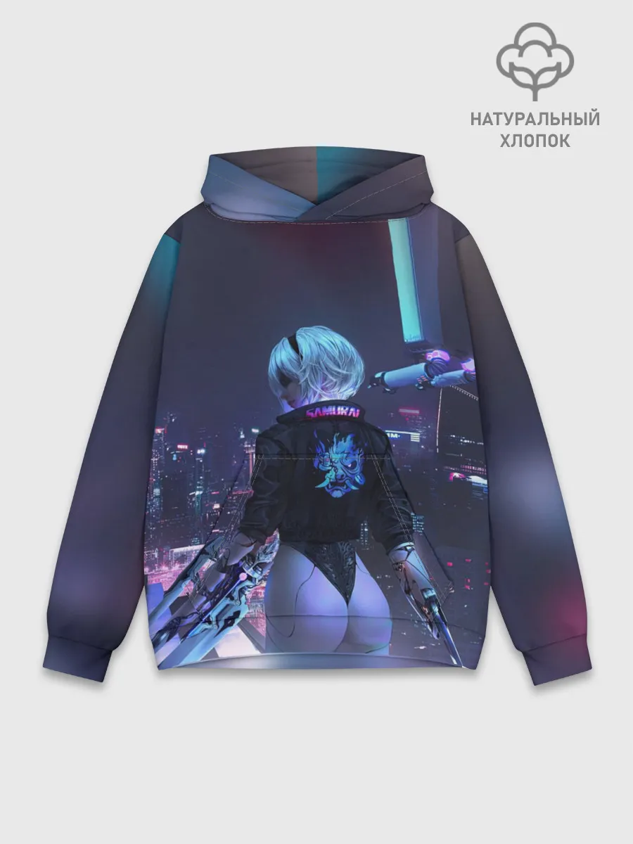 Худи мужской база хлопок / Nier X Cyberpunk