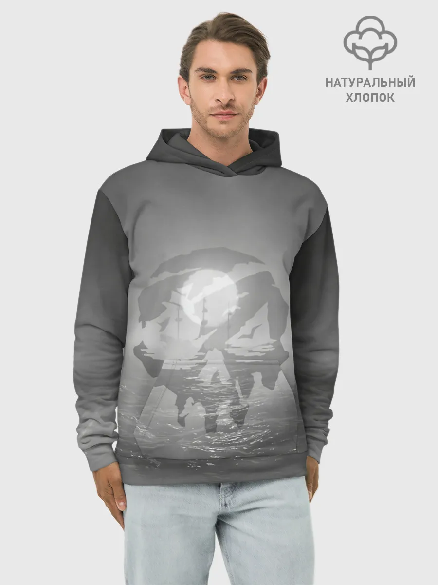 Худи мужской база хлопок / Пираты в море