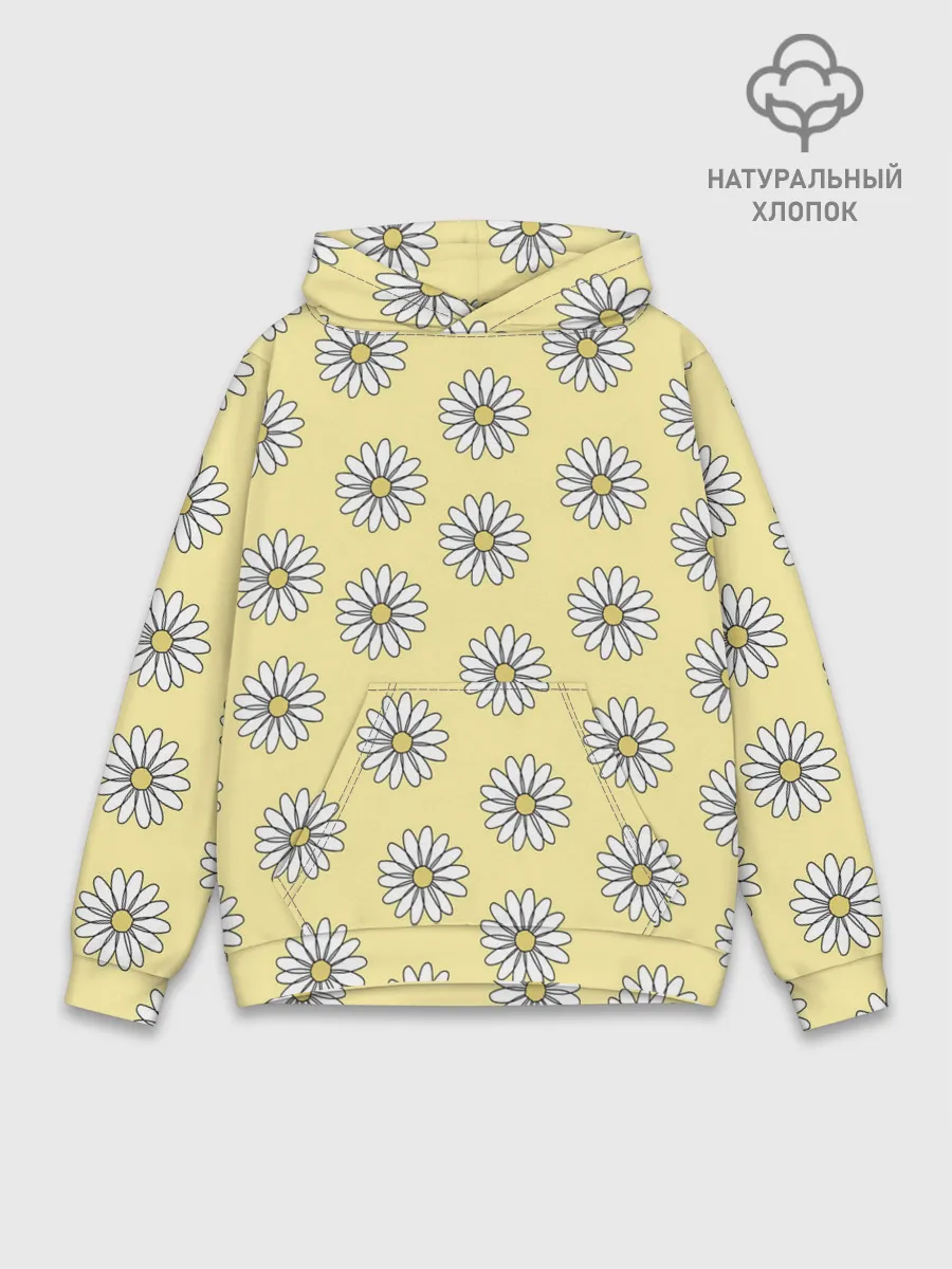Худи мужской база хлопок / Ромашки | 2