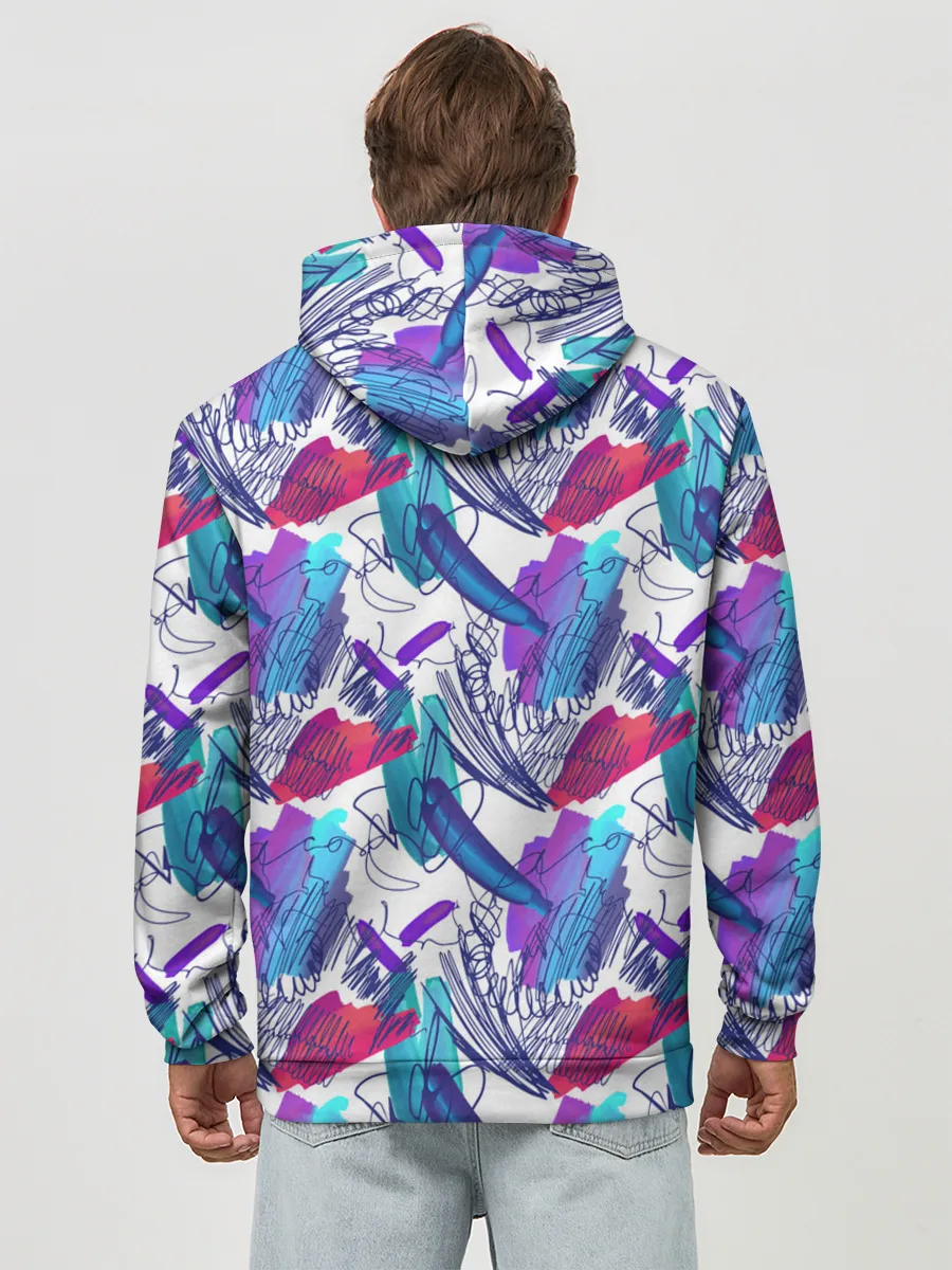 Худи мужской база хлопок / Абстракция пятна краски