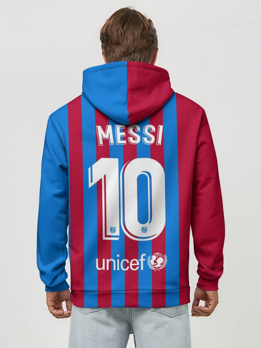 Худи мужской база хлопок / Месси Барселона 2021/2022