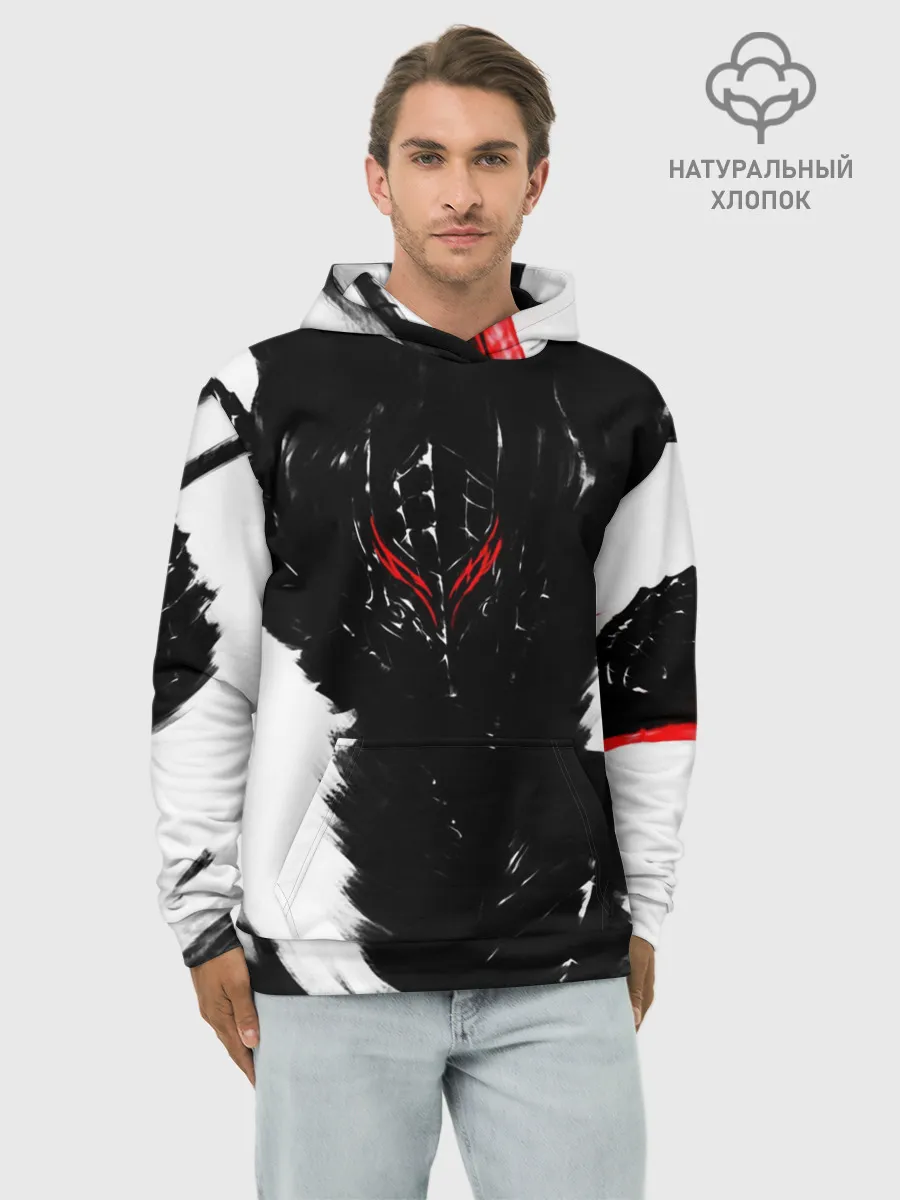 Худи мужской база хлопок / БЕРСЕРК ч/б