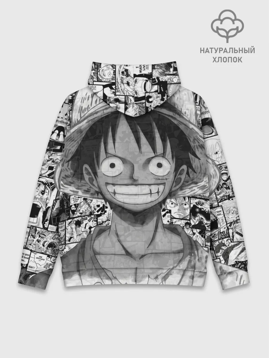 Худи мужской база хлопок / Луфи улыбается one piece