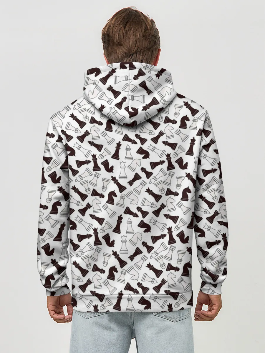 Худи мужской база хлопок / Шахматные Фигуры