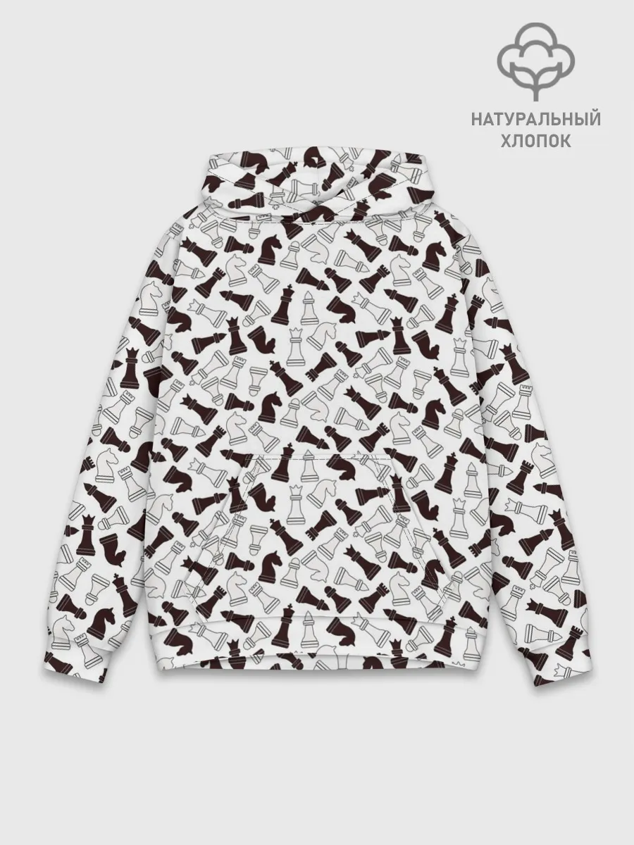 Худи мужской база хлопок / Шахматные Фигуры