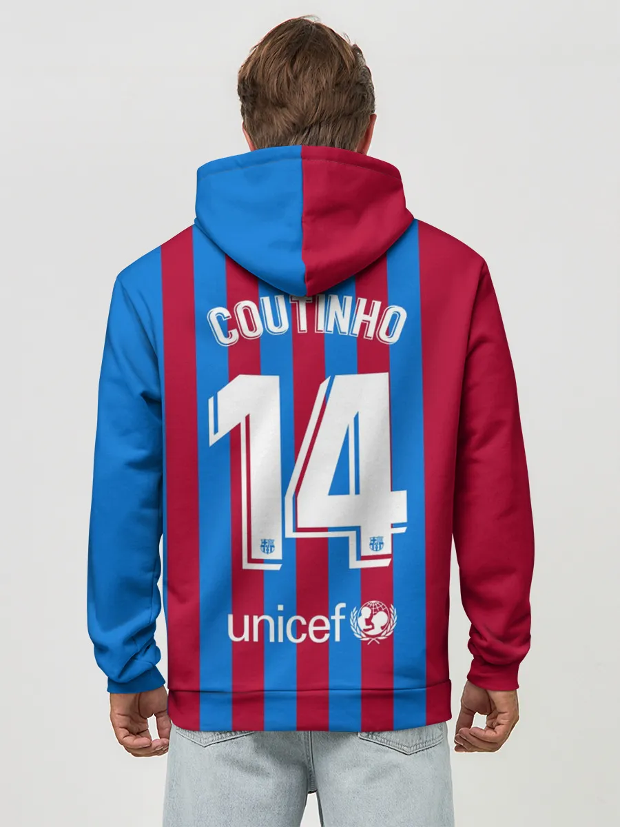 Худи мужской база хлопок / Форма Коутиньо Барселона 21/22