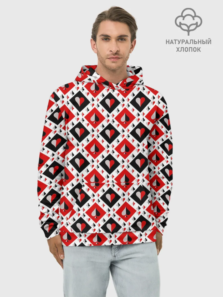 Худи мужской база хлопок / Карточный Катала