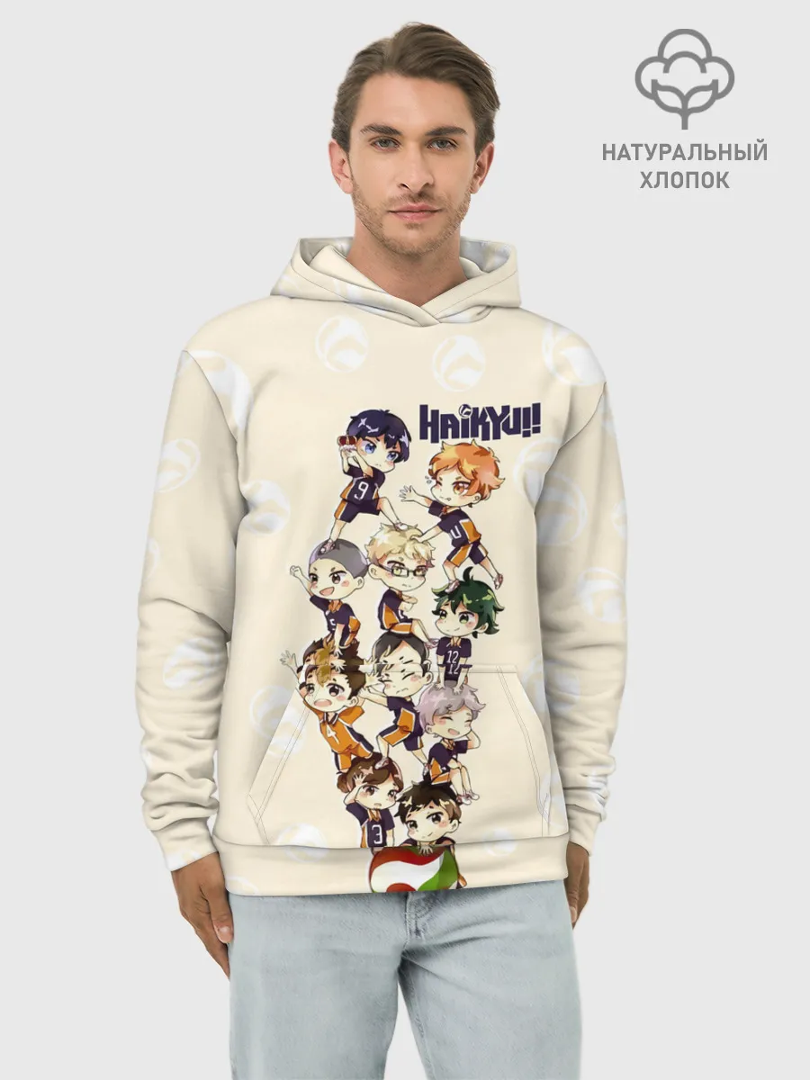 Худи мужской база хлопок / Команда Карасуно | Haikyuu!!