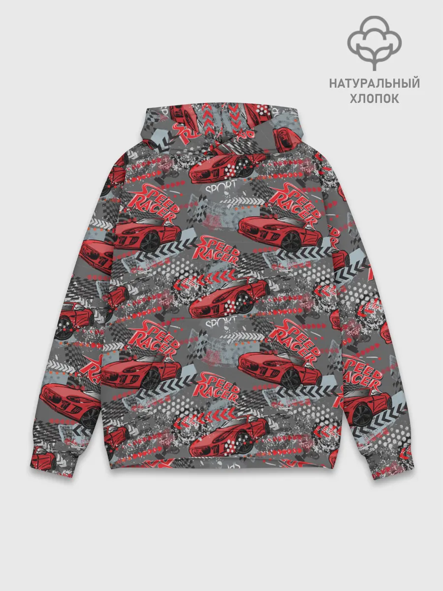 Худи мужской база хлопок / Гоночная машина