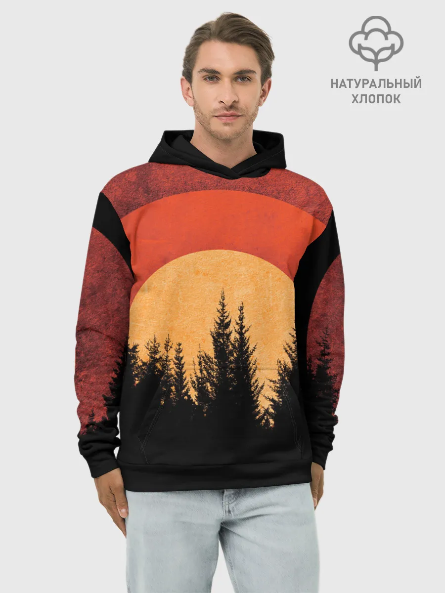 Худи мужской база хлопок / ЛЕСНИК 3D