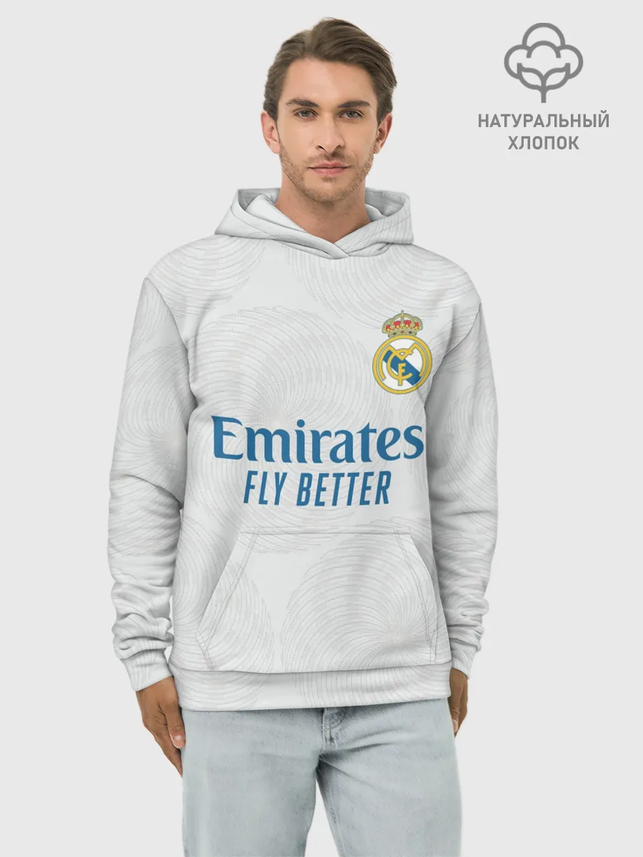 Худи мужской база хлопок / Реал Мадрид форма 2021/2022