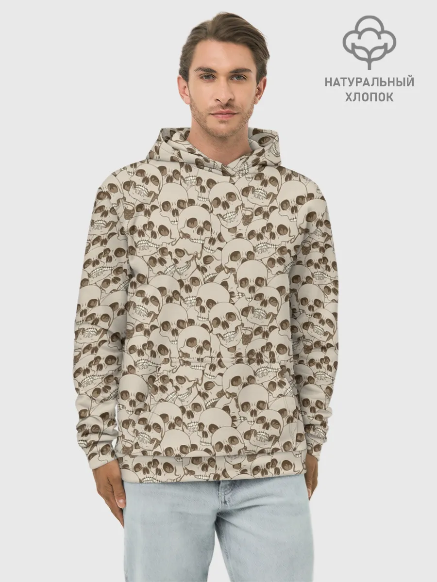 Худи мужской база хлопок / Черепа
