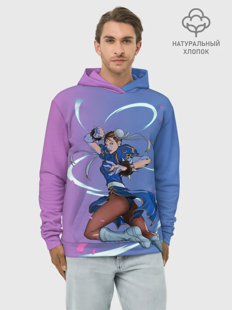 Худи мужской база хлопок / Dengerous Chun Li