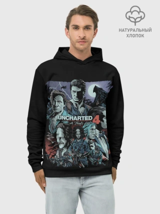 Худи мужской база хлопок / Team Uncharted