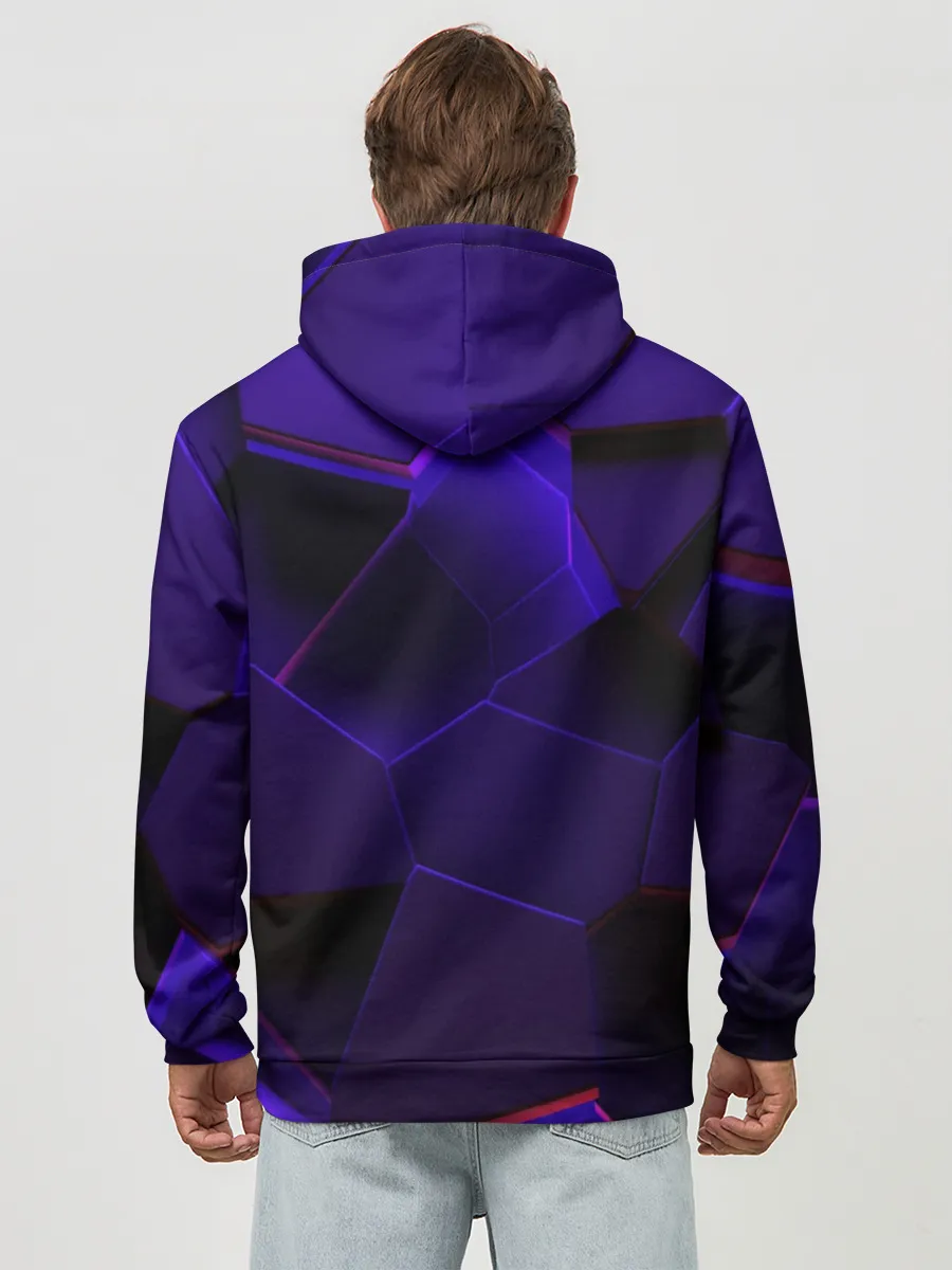 Худи мужской база хлопок / СИНИЕ ПЛИТЫ 3D