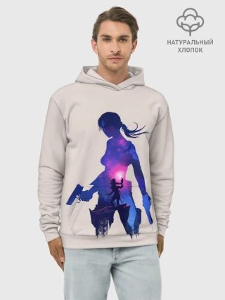 Худи мужской база хлопок / Лара с оружием