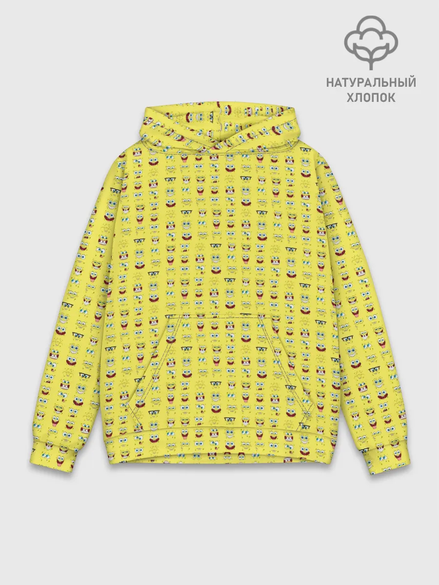 Худи мужской база хлопок / SpongeBobs facial expressions