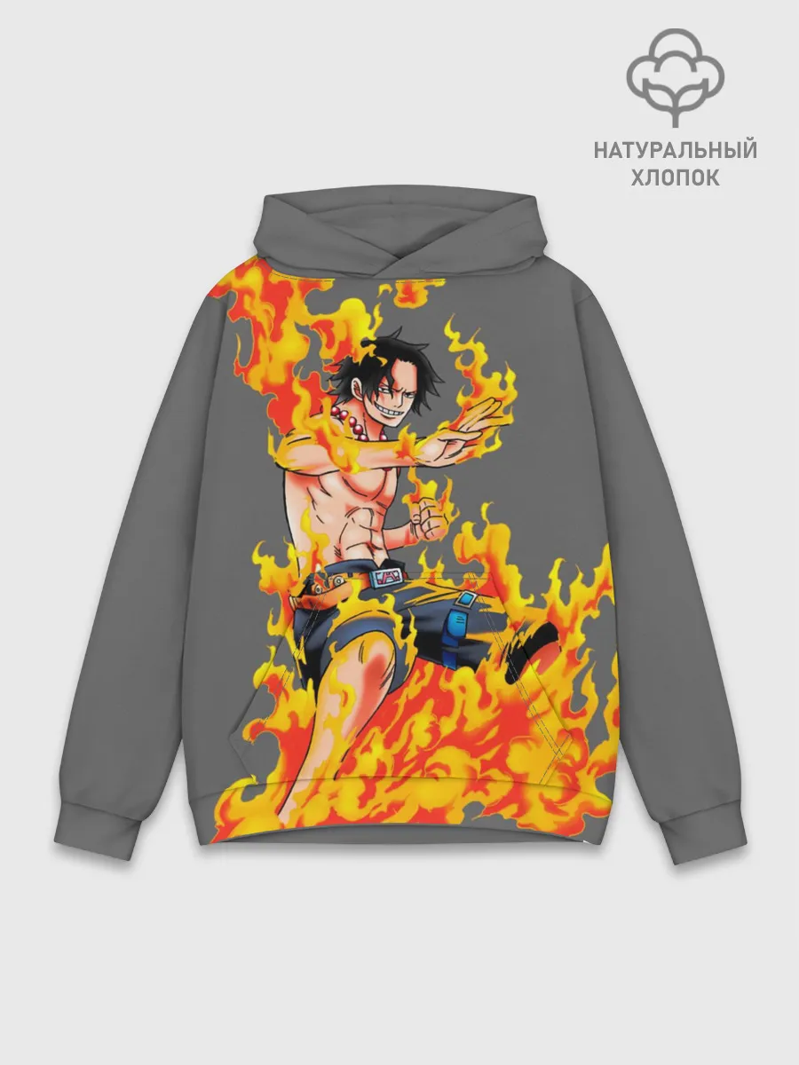 Худи мужской база хлопок / Портгас Д Эйс из One Piece