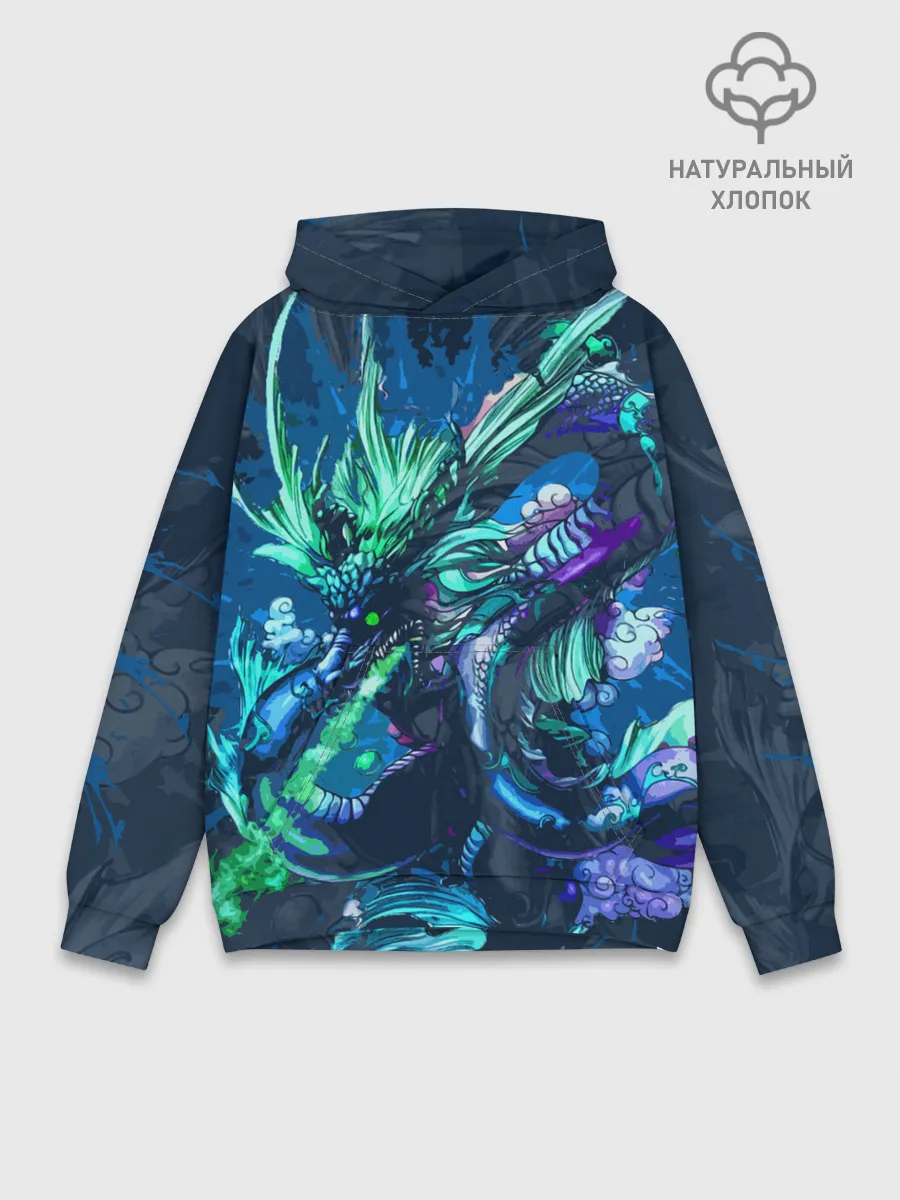 Худи мужской база хлопок / Fantasy - dragon