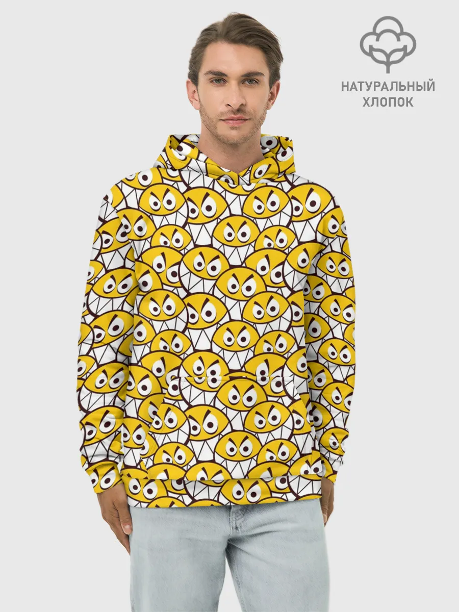 Худи мужской база хлопок / Злые Смайлы