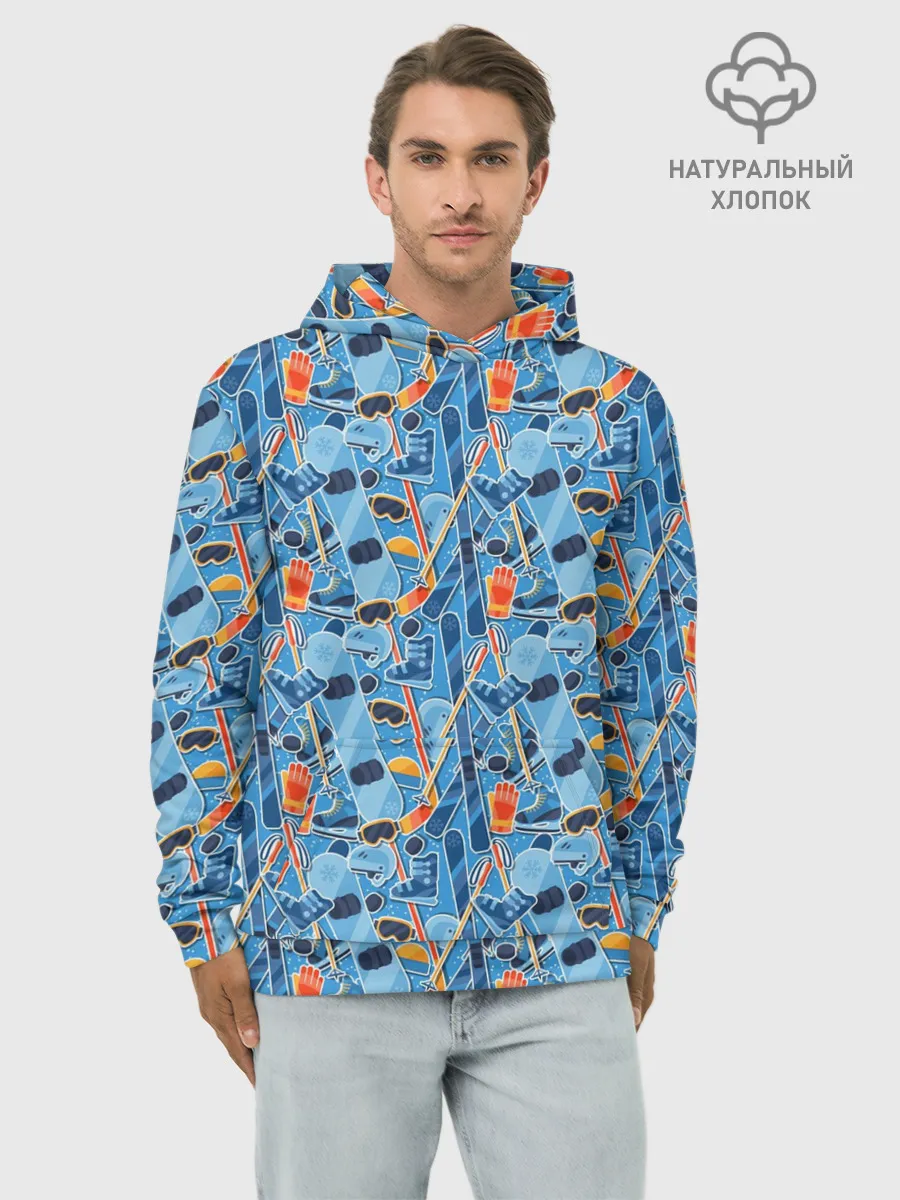 Худи мужской база хлопок / Зимние виды спорта