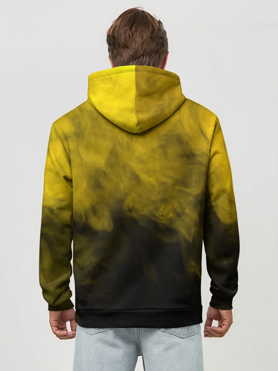 Худи мужской база хлопок / FREEFIRE | YELLOW SMOKE