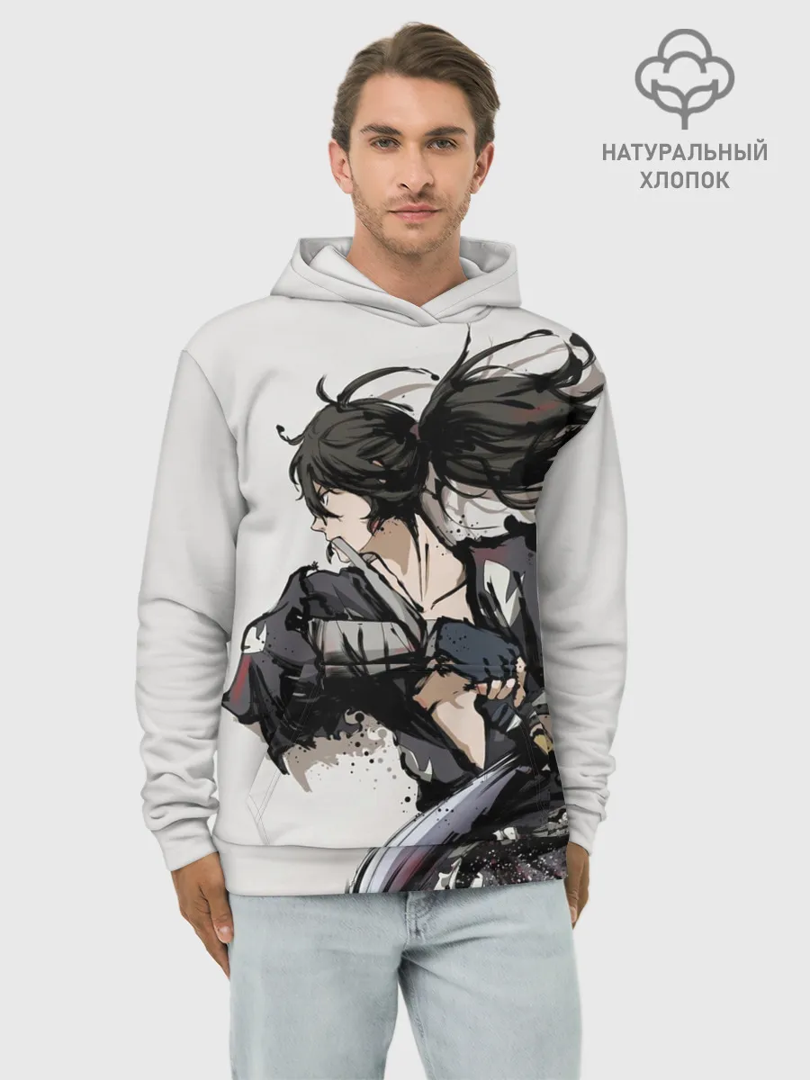 Худи мужской база хлопок / ЯРОСТЬ ХЯККИМАРУ | ДОРОРО
