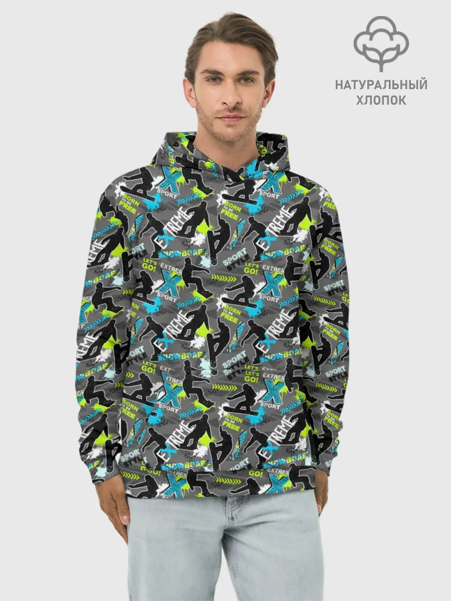 Худи мужской база хлопок / Сноуборд